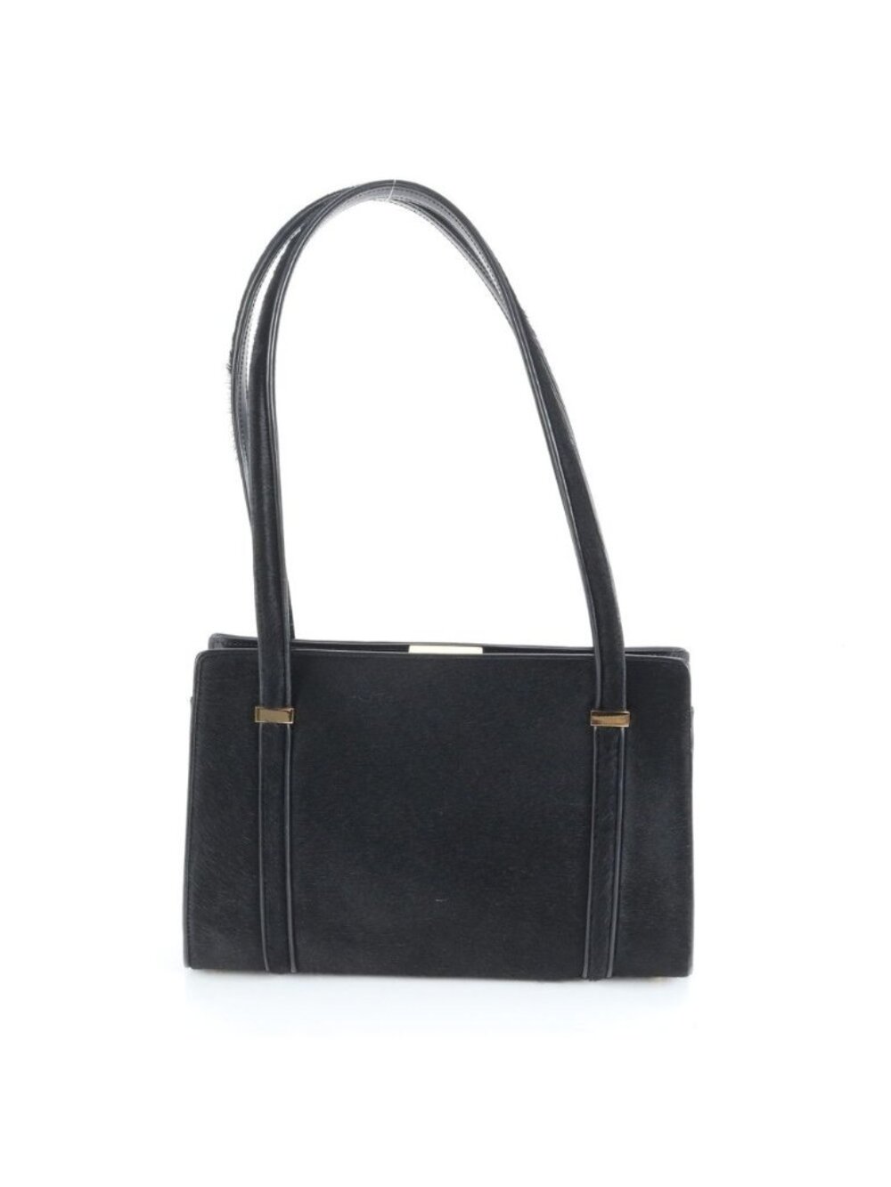 Gucci Calf Hair Leather Shoulder Bag Tote Hand Black
